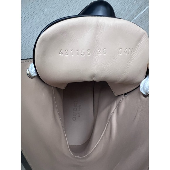 Gucci Magnum Calf Web Sylvie Lace Up black Boots US 8 - Picture 13 of 13